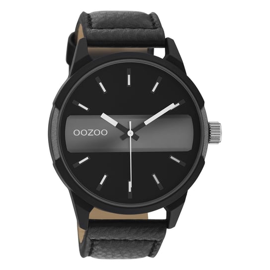 Męski zegarek Oozoo Timepieces C11000 ze skóry analogowyj w kolorze czarnym UOC11000 Oozoo