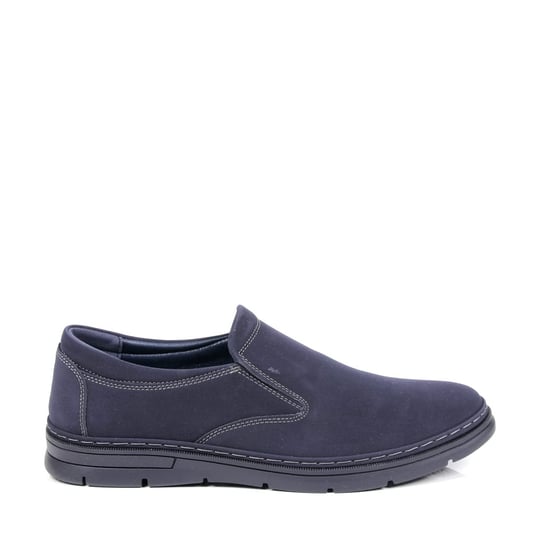 MĘSKIE PÓŁBUTY WSUWANE BUTY CASUAL HAVER AB137A-3 GRANAT NAVY ZAMSZOWE HAVER