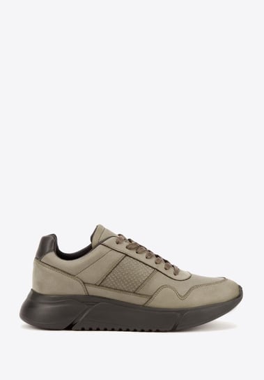 Męskie sneakersy z wegańskiej skóry ze wstawką lizard khaki 41 WITTCHEN