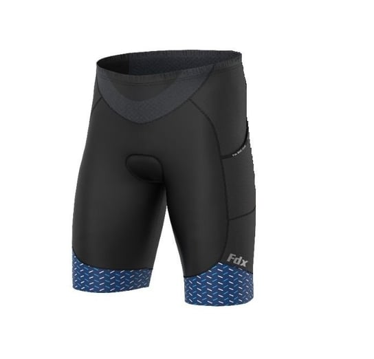 Męskie spodenki rowerowe, FDX Mens Comfort Cycling shorts, czarno-niebieski FDX