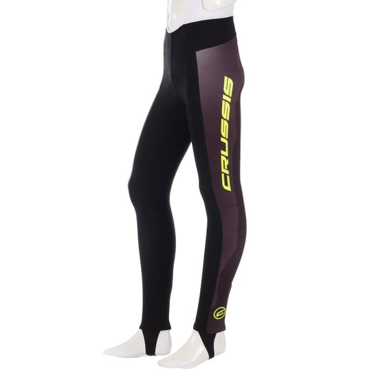 Męskie spodnie kolarskie z szelkami Crussis CSW-072, Czarno-żółty, XL Crussis