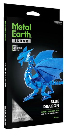 Metal Earth, ICONX Blue Dragon, Smok Niebieski Metalowy Model Do Składania. Fascinations