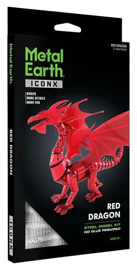 Metal Earth, ICONX Red Dragon, Smok Czerwony Metalowy Model Do Składania. Fascinations