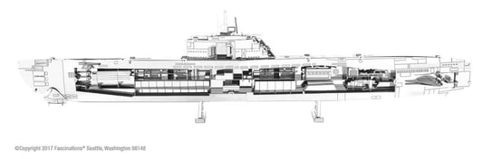 Metal Earth, model do składania German U-boat Type XXI Metal Earth