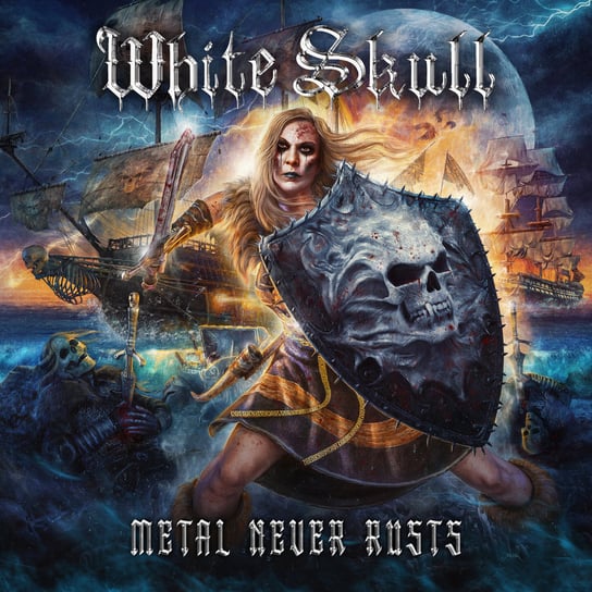 Metal Never Rusts White Skull