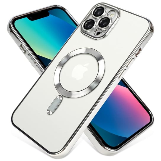 Metaliczne Etui Magsafe Do Iphone 13 Pro Max Z Ochroną Obiektywu - Srebrny Bowi