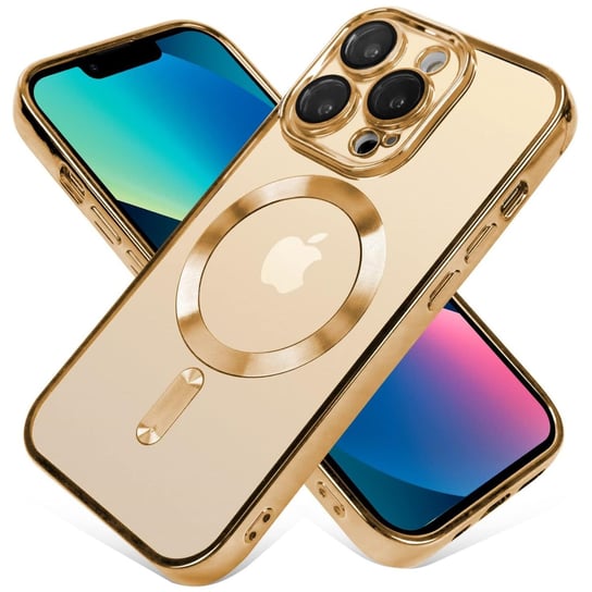 Metaliczne Etui Magsafe Do Iphone 13 Pro Max Z Ochroną Obiektywu - Złoty Bowi