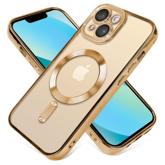 Metaliczne Etui Magsafe Do Iphone 13 Z Ochroną Obiektywu - Złoty Bowi
