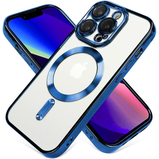 Metaliczne Etui Magsafe Do Iphone 14 Pro Max Z Ochroną Obiektywu - Granatowy Bowi