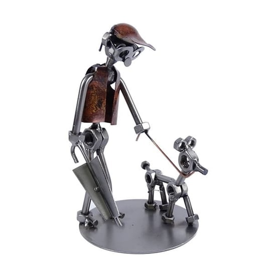 Metalowa figurka Człowiek z psem. Dla wielbiciela psów Inna marka