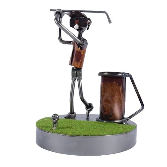 Metalowa figurka Golf z torbą- na długopisy. Praktyczny prezent. Inna marka
