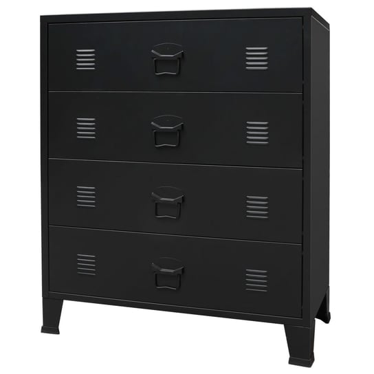 Metalowa komoda w industrialnym stylu VIDAXL, czarna, 78x40x93 cm vidaXL