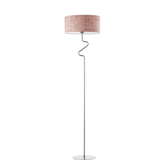 Metalowa Lampa Podłogowa Z Abażurem W Stylu Glamour Moroni Velur E27, Różowy LYSNE