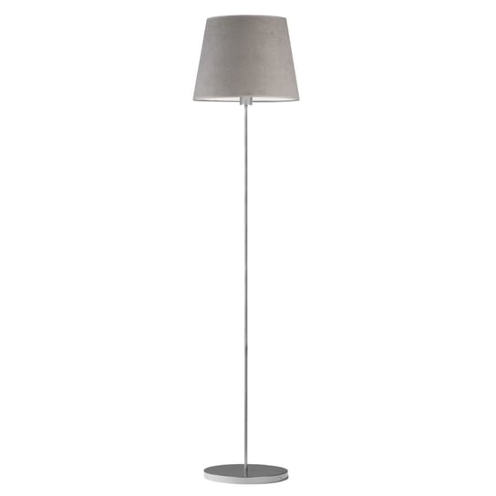 Metalowa lampa podłogowa z welurowym abażurem VASTO VELUR E27, szary LYSNE