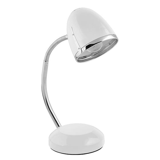 Metalowa lampa stołowa Pocatello 5794 do czytania biała chrom Nowodvorski