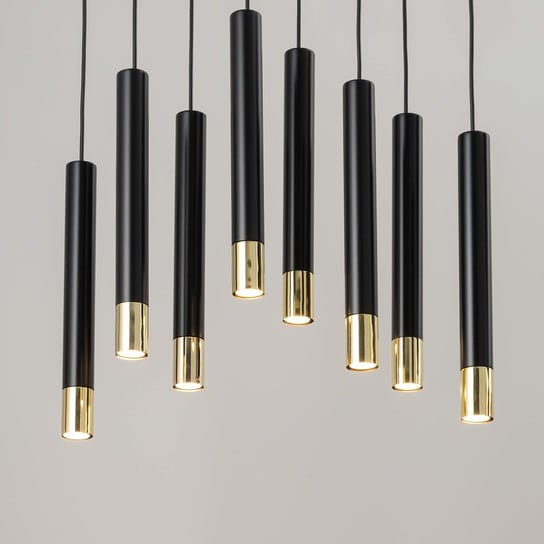 Metalowa lampa wisząca Sopel Grand 33398 czarna złota nad stolik Sigma