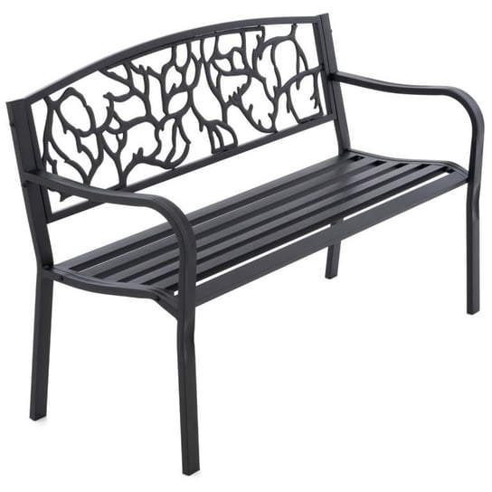 Metalowa ławka ogrodowa w stylu antycznym, 127 x 84 cm Garthen