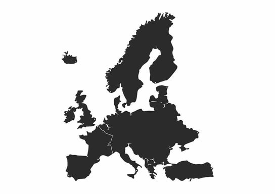 Metalowa mapa Europy DES039 130 cm srebrny Inna marka