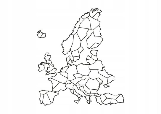 Metalowa mapa Europy na ścianę DES045 130 cm czarny matowy Inna marka