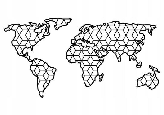 Metalowa mapa świata DES012 150 cm srebrny Inna marka