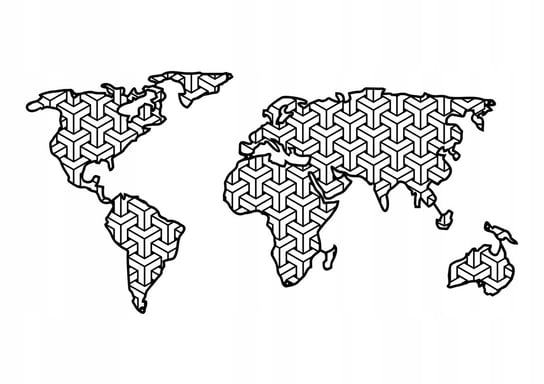 Metalowa mapa świata DES013 100 cm biały matowy Inna marka