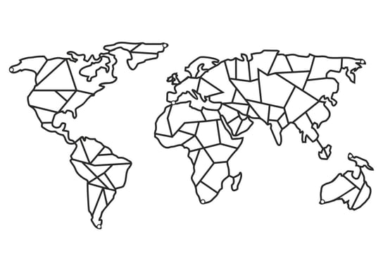 Metalowa mapa świata DES015 100 cm srebrny Inna marka