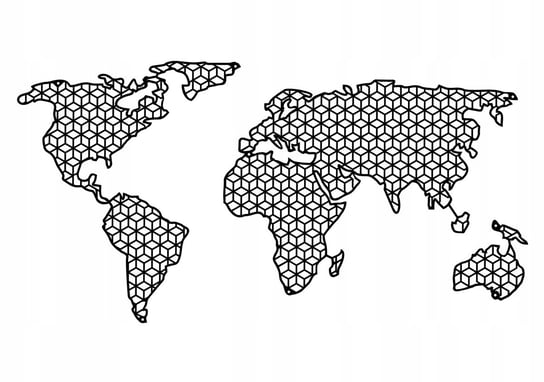 Metalowa mapa świata ścienna DES011 150 cm czarny matowy Inna marka