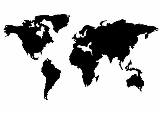 Metalowa mapa świata ścienna do pokoju DES009 150 cm czarny matowy Inna marka