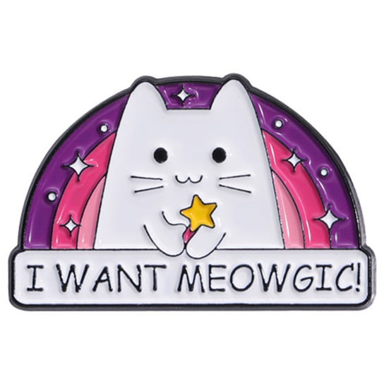 Metalowa Przypinka Kot Magik Z Różdżką I Want Meowgic Pin Inna marka