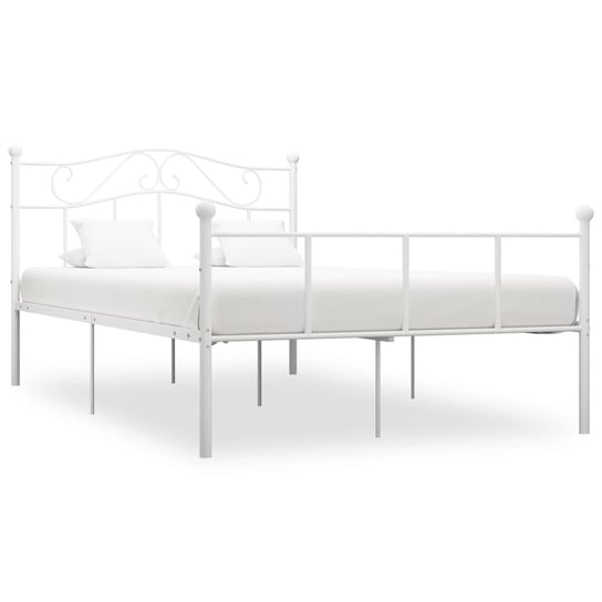 Metalowa rama łóżka, biały kolor, 208 x 167,5 x 95 Inna marka