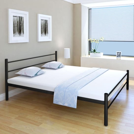 Metalowa rama łóżka, czarna, 205x186,5 cm vidaXL