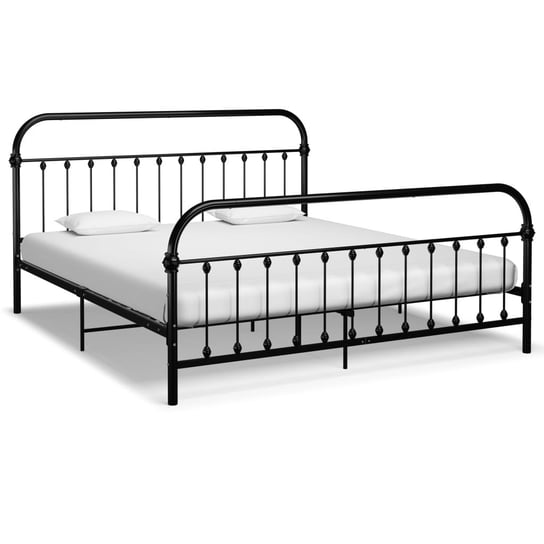 Metalowa rama łóżka, czarna, 213x191x109 cm Inna marka