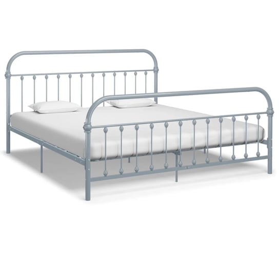 Metalowa rama łóżka, szary, 213x191x109 cm / AAALOE Inna marka