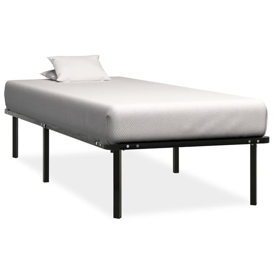 Metalowa rama łóżka z listwowym stelażem, kolor cz / AAALOE Inna marka