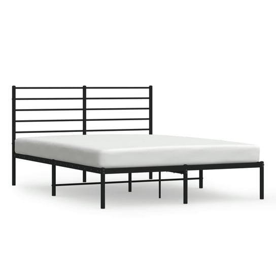 Metalowa rama łóżka z wezgłowiem, czarna, 120x200 vidaXL