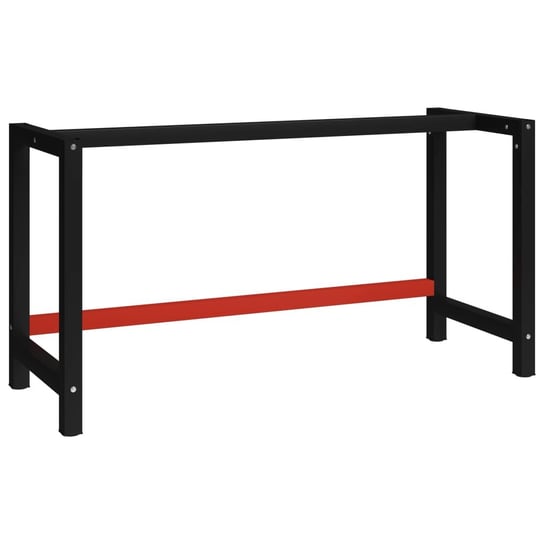 Metalowa rama pod blat roboczy, 150x57x79 cm, czarno-czerwona vidaXL