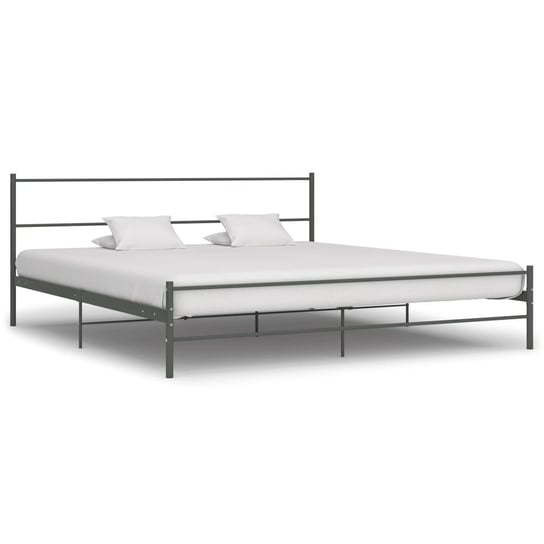 Metalowe dwuosobowe łóżko 209x207x84cm, szare Inna marka