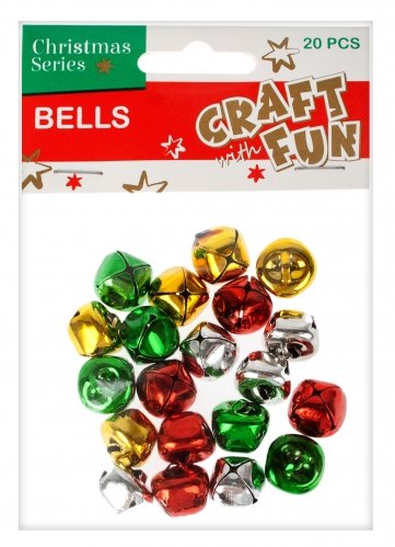Metalowe dzwoneczki, kolorowe, 20 sztuk Craft With Fun