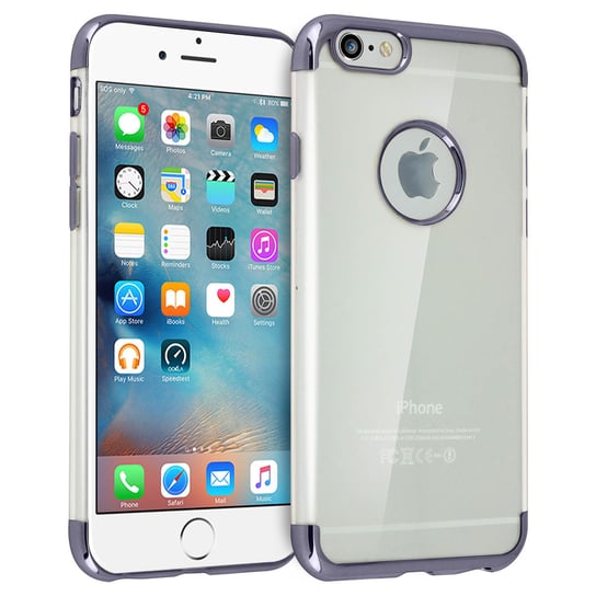 Metalowe etui Crystal Bumper do Apple iPhone 6/6S, niewidoczne etui – czarne Avizar