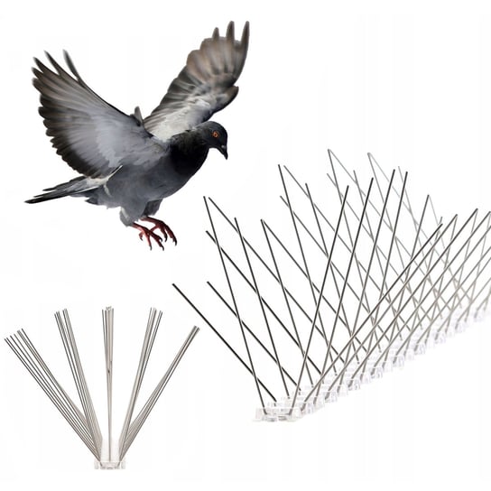 Metalowe kolce na gołębie, kolce na ptaki 50cm 40 kolców 3 m sarcia.eu