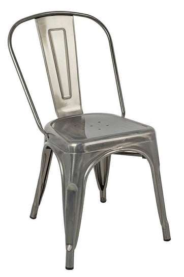 Metalowe Krzesło Do Salonu Srebrne - Riki 3X 53X85 Elior