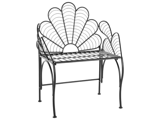 Metalowe krzesło ogrodowe czarne LIGURIA Beliani