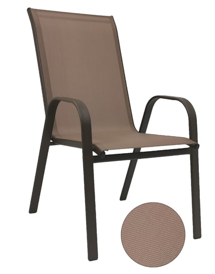 Metalowe krzesło ogrodowe na taras balkon do stołu MAJORKA BRĄZ Kontrast