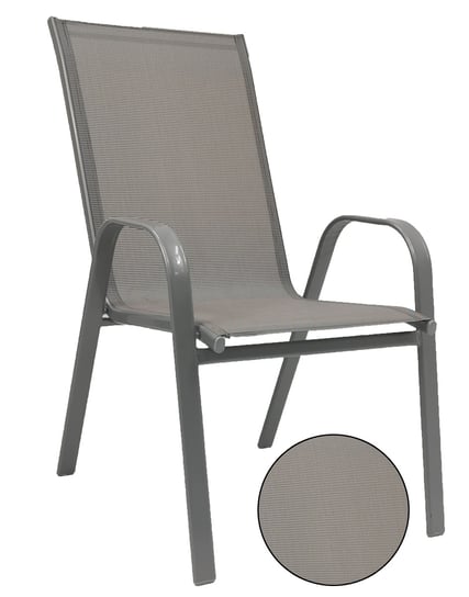 Metalowe krzesło ogrodowe na taras balkon do stołu MAJORKA SZARE Kontrast