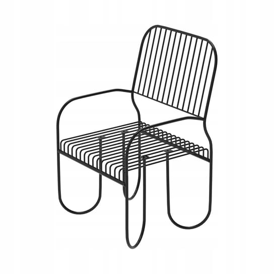 Metalowe Krzesło ogrodowe z oparciem Czarne - Nowoczesny Polski Produkt /GardenPlus GardenPlus