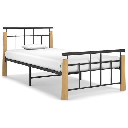 Metalowe łóżko 206x113x86 cm, kolor czarny Inna marka