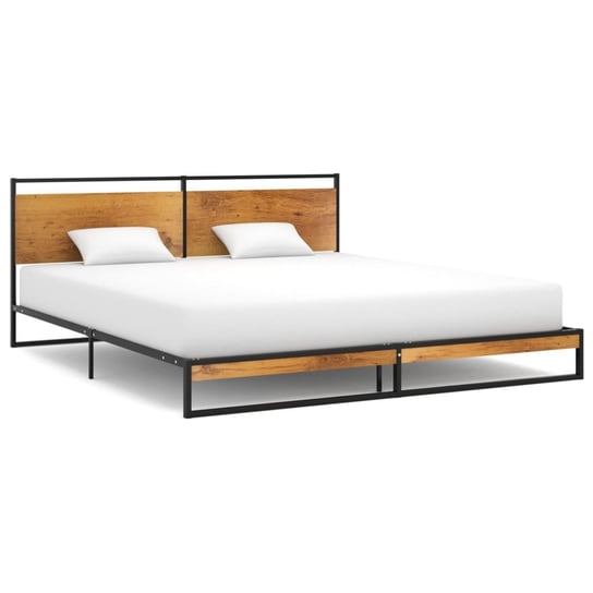 Metalowe łóżko KingSize, czarne, 208x184x82,5 cm Inna marka