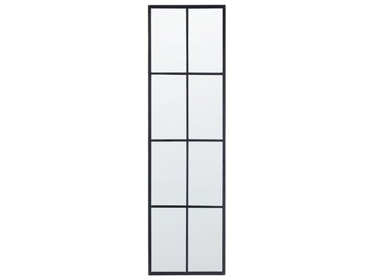 Metalowe lustro ścienne okno 38 x 132 cm czarne CAMON Beliani