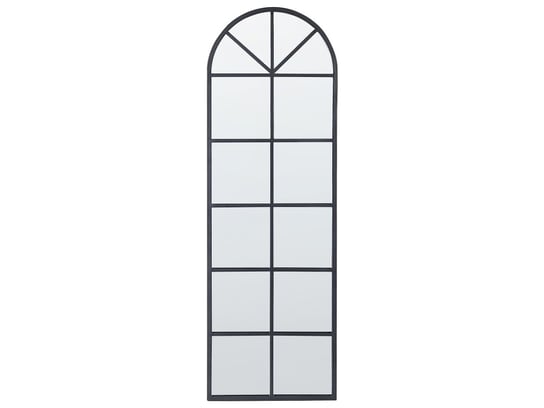 Metalowe lustro ścienne okno 40 x 120 cm czarne BROUAGE Beliani