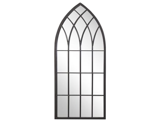 Metalowe lustro ścienne okno 50 x 115 cm czarne CASSEL Beliani